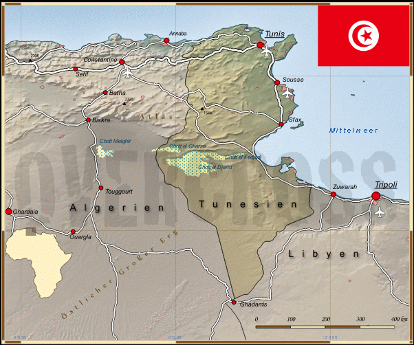 Reisekarte von Kamerun des Reiseveranstalters Overcross